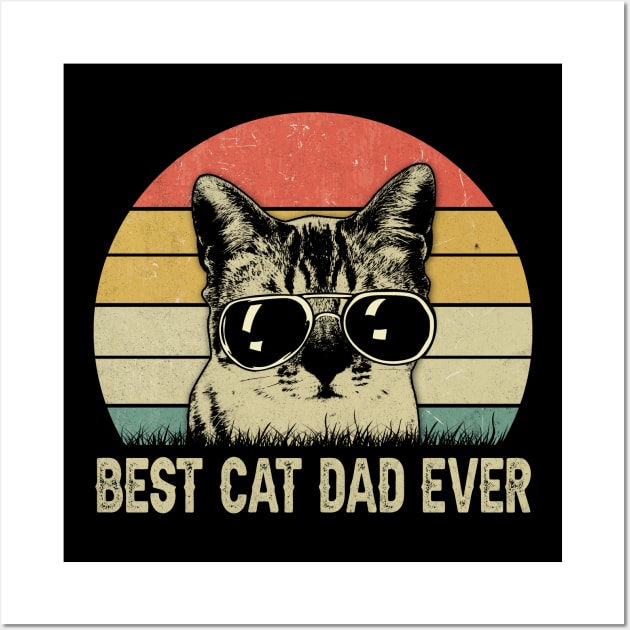 Vintage Best cat dad ever shirt father's day gift Wall Art by blacks store